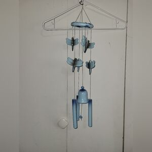 Blue Ceramic Dragonfly Wind Chime